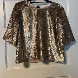 J. Crew Shimmering Gold Sequin Blouse